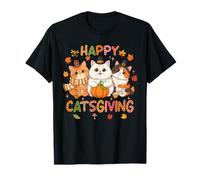 Happy Catsgiving Chapeau de pèlerin Amusant pour Chat T-Shirt