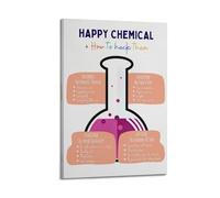 Happy Chemical Mental HealthPoster sur toile pour chambre, salon, étude, esthétique et décoration, style cadre, 20 x 30 cm