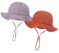 Happy Cherry Bébé Chapeau de Soleil UPF 50+ Chapeau Solaire Anti-UV 3-12 Mois Bébé Fille Garçon Réglable Large Bord Nourrisson