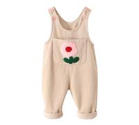 Happy Cherry - Bébé Combinaison en Velours Côtelé Salopette Garçons Filles Tout-Petit Pantalon une Pièce Enfant Unisexe Barboteuse Body pour Automne Hiver Printemps - 3-4 Ans - Beige