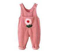 Happy Cherry - Bébé Combinaison en Velours Côtelé Salopette Garçons Filles Tout-Petit Pantalon une Pièce Enfant Unisexe Barboteuse Body pour Automne Hiver Printemps - 3-4 Ans - Rose Fleurs