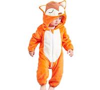 Happy Cherry - Bébé Combinaison Pyjama Forme Animal à Capuche Hiver Chaud Grenouillère Bébé Fille Garçon Renard 6-12 Mois