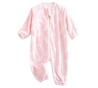 Happy Cherry Bébé Gigoteuse à Pied Manches Longues Flanelle Combinaison Fille Garçon Douillette Pyjama Sac de Couchage Enfant Automne Hiver B2 9-12 Mois