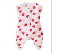 Happy Cherry Bébé Gigoteuse à Pieds Fille Ete Naissance sans Manche Turbulette Coton avecJambe Cadeau Baptême Rose