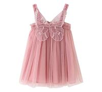 Happy Cherry Bébé Robe d'été Fille Princesse Tutu Robe Enfant en Bas âge sans Manches en Tulle Gaze A-Ligne Jupe Tutu avec Aile d'ange 3-4 Ans