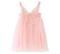 Happy Cherry Bébé Robe d'été Fille Princesse Tutu Robe Enfant en Bas âge sans Manches en Tulle Gaze A-Ligne Jupe Tutu avec Aile d'ange 18-24 Mois
