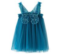 Happy Cherry Bébé Robe d'été Fille Princesse Tutu Robe Enfant en Bas âge sans Manches en Tulle Gaze A-Ligne Jupe Tutu avec Aile d'ange 3-4 Ans