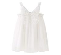 Happy Cherry Bébé Robe d'été Fille Princesse Tutu Robe Enfant en bas âge sans Manches en Tulle Gaze A-ligne Jupe Tutu avec Aile d'ange 18-24 mois