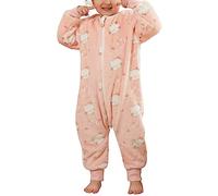 Happy Cherry Bébé Unisexe Combinaison Sac de Couchage Flanelle Gigoteuse à Pied Manches Longues Fille Garçon Hiver Chaud Enfant Grenouillère Pyjama Cartoon A1 9-12 Mois