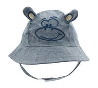 Happy Cherry - Bébés Chapeau de Soleil pour Plage Plein Air Été Fille Bonnet Anti-UV Garçons Bob Motif de Singe Enfant Printemps Cap Respirant - Gris - 48 cm(10-18 Mois)