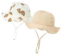 Happy Cherry Chapeaux de Soleil pour Bébé 3-12 Mois Chapeau Anti UV de Large Bord Bébé Filles Garçon d’Été Plage Vacance