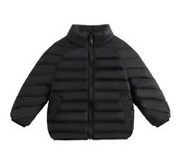 Happy Cherry Doudoune Enfant Fille Garçon Chaud Manteau Hiver Zippée Veste Matelassée Blouson Léger Casual Couleur Unie Noir 9-10 ans