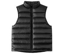 Happy Cherry Doudoune sans Manche Duvet Léger Gilet Matelassé Fille Garçon Chaude Vest Automne Hiver pour Enfant Ski Noir 150cm