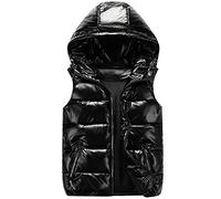 Happy Cherry Doudoune sans Manche Duvet Léger Gilet Matelassé Fille Garçon Chaude Vest Automne Hiver pour Enfant Ski Noir 160cm