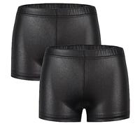 Happy Cherry Enfant Fille Shorts de Sport Extensible Caleçon de Danse Ballet Brillant Sportswear Culotte Court Leggings de Yoga Latino Pilates Fille Bas de Joggings 2 Paquet