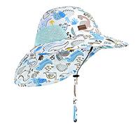 Happy Cherry Fille Garçon Chapeau de Soleil Réglable Bébé Protection UV Été Casquette de Plage Bébé Bord Large Bob Pêcheur pour Piscine Natation Extérieure Printemps Voyage 2-4 Ans