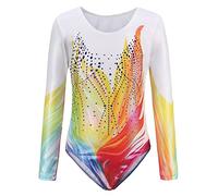 Happy Cherry Fille Justaucorps de Gymnastique Manche Longue Maillot de Gymnastique Fille sans Manche Body de Gymnastique pour Enfant