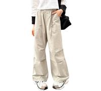 Happy Cherry Fille Pantalon Cargo Jogging Ados Fille Pantalon Mode avec Multi-Poches Danse Jazz Pantalon Décontracté Enfant Fille Hip Hop 170