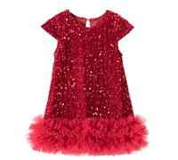 Happy Cherry Fille Robe Anniversaire Princesse Robe Tutu Bébé Fille Robe Tulle Sequins sans Manches Robe de Latine Dance Tango Enfant 100