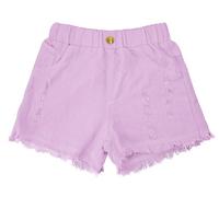 Happy Cherry Fille Short en Jean d'Été Déchiré Taille Élastique Denim Pantalon Court Décontracté Mode Bermudas Respirants avec Poches pour Enfants 11-12 Ans
