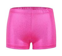 Happy Cherry Fille Shorts Gym Métallique Caleçon Extensible Danse Pantalon Court Leggings de Yoga Couleur Pure Bas de Joggings Jazz Hip-Hop Latino Patinage