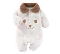 Happy Cherry Gigoteuse Bébé Fille Garçon Manche Longue Grenouillère en Polaire avec Jambes Combinaison Pyjama Nouveau-né Barboteuse Hiver Automne Printemps 3-6 Mois Blanc