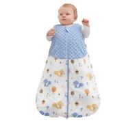 Happy Cherry Gigoteuse Hiver pour Bébé Fille Garçon Sac de Couchage Coton 1.5 TOG Turbulette Emmaillotage Sans Manches pour Nouveau-né 0-6 Mois Bleu