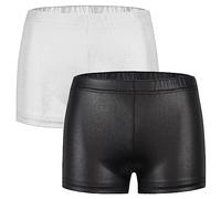 Happy Cherry Lot de 2 Fille Short de Danse Ballet Métallique Enfant Danse Ballet Brillant Sportswear Culotte Caleçon Vêtements de Gymnastique Yoga Collant Plage Legging Hot Pantalon Court