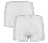 Happy Cherry Lot de 2 Fille Short de Danse Ballet Métallique Enfant Danse Ballet Brillant Sportswear Culotte Caleçon Vêtements de Gymnastique Yoga Collant Plage Legging Hot Pantalon Court