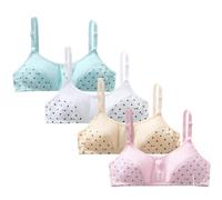 Happy Cherry Lot de 3 Soutien Gorge Fille Soutiens-Gorge d'entraînement sans Armature Enfant Brassieres de Sport Bretelles Réglable 10-12 Ans