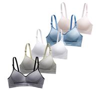 Happy Cherry Lot de 5 Soutien Gorge Adolescente en Coton Brassière avec Sangle Amovible Réglable Brassière Fille 34/75AB 12-14 Ans