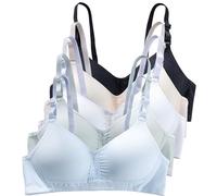 Happy Cherry Lot de 5 Soutiens-Gorge de Sport pour Adolescentes Fille Brassières de sans Armatures 34/75AB 12-14 Ans-5 pièces-A