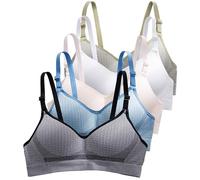 Happy Cherry Lot de 5 Soutiens-Gorge de Sport pour Adolescentes Fille Brassières de sans Armatures 34/75AB 12-14 Ans-5 pièces-C