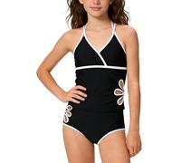 Happy Cherry Maillot de Bain Fille Deux Pièces Ados Été Vacance Swimwear Set Enfant Hawaïen Fleuri de Plage 9-10 Ans