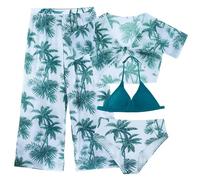 Happy Cherry Maillots de Bain Bikini Filles Piscine Plage Maillots de Bain Tankini Ados Filles été 4 pièces Natation Surf Protection UV 10 Ans