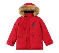 Happy Cherry Manteaux Chaud Enfant Garçon Parka à Capuche Détachable Fourrure Veste d'Hiver Doublure Epais Coupe-Vent Blouson de Ski Rouge 11-12 Ans