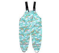 Happy Cherry Pantalon de pluie imperméable avec salopette de dessins animés pour enfant 2-11 ans, vert, 6-7 ans