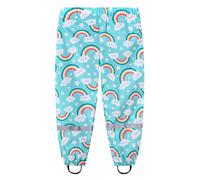 Happy Cherry Pantalon de pluie imperméable et coupe-vent pour filles et garçons pour printemps, été, automne, hiver, sports de plein air, pantalon boueux avec bandes réfléchissantes, Arc-en-ciel, 9-10