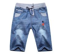 Happy Cherry Short en Denim Enfant avec Poches Bermuda en Jean Garçon avec Cordon Pantalons Jean Court Style 3 Age Adapté 5-6 Ans