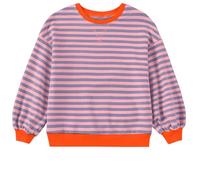 Happy Cherry Sweatshirt à Col Ras du Cou Enfants Chemises avec Blocs de Couleurs Pullover Rayés Classique Ample Sweatshirts Décontracté Orrange-Jaune 110/3-4 Ans