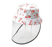 Happy Cherry Unisexe Chapeau de Soleil avec Visiere de Sécurite Bébé Coton Anti-uv Eté Pliable Bonnet avec Cordelett Plage Mer Vacances Cadeau Noel Anniversaire