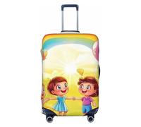 Happy Childhood Housse de protection élastique pour valise de voyage Motif imprimé anti-rayures, Noir , S
