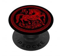 Happy Chinese New Year 2026 Traditional Year of The Horse PopSockets PopGrip Adhésif