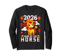 Happy Chinese New Year 2026 Year of The Horse Kids Son Manche Longue