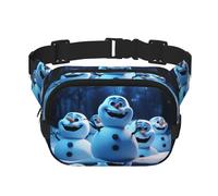 Happy Christmas Sac banane carré double couche avec bandoulière réglable Idéal pour les sports de plein air, noir, One Size