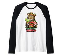 Happy Cinco De Meow O Funny Cat Meme Fiesta Manche Raglan