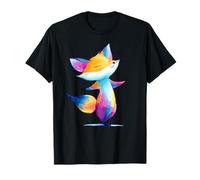 Happy Colorful Fox Debout Fier, Animal Mignon T-Shirt