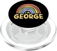 Happy Colorful I'm George Rainbow Pride First Name PopSockets PopGrip pour MagSafe
