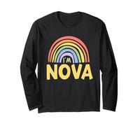 Happy Colorful I'm Nova Rainbow Pride First Name Manche Longue