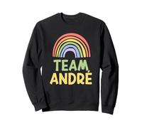 Happy Colorful Team André Rainbow Pride Green Yellow Sweatshirt